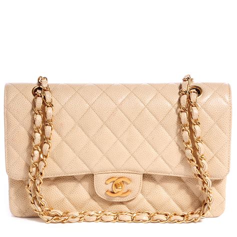 chanel beige caviar medium|CHANEL Caviar Quilted Medium Double Flap Beige.